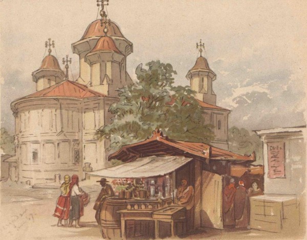 Church in Bucharest by Amadeo Preziosi